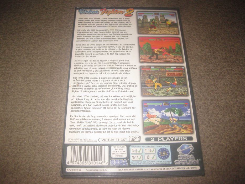 Jogo "Virtua Fighter 2" para Sega Saturn/Completo!