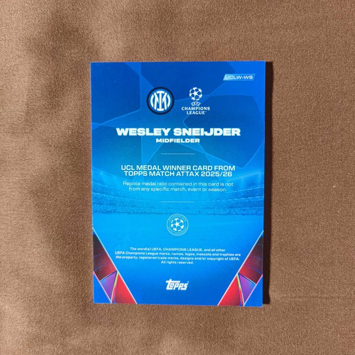 Carta Wesley Sneijder UCL Medal Winner Relic
