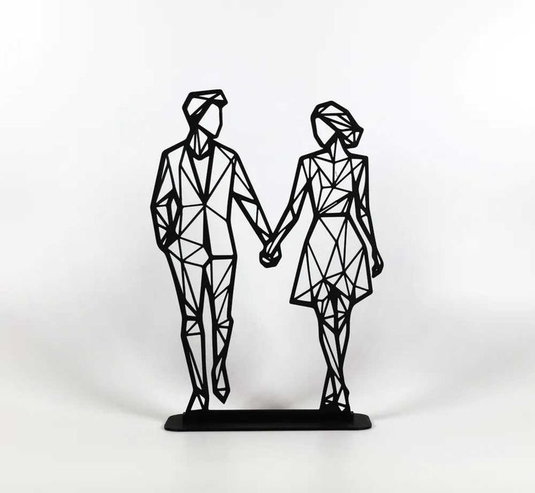 Figurka Zakochana Para Młoda Low Poly Ozdoba Ślubna Prezent Na Ślub Walentynki