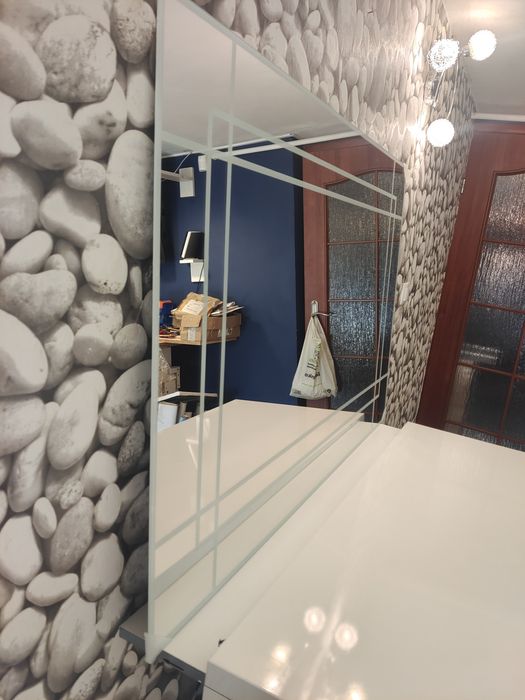 Toaletka glamour, wysoki połysk, 120cm, lustro komplet