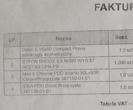 Kabina prysznicowa RADAWEY z brodzikiem90/80