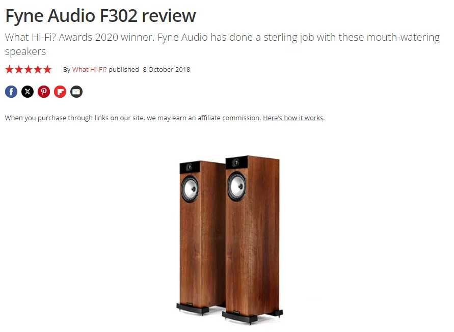 Colunas Fyne Audio F302