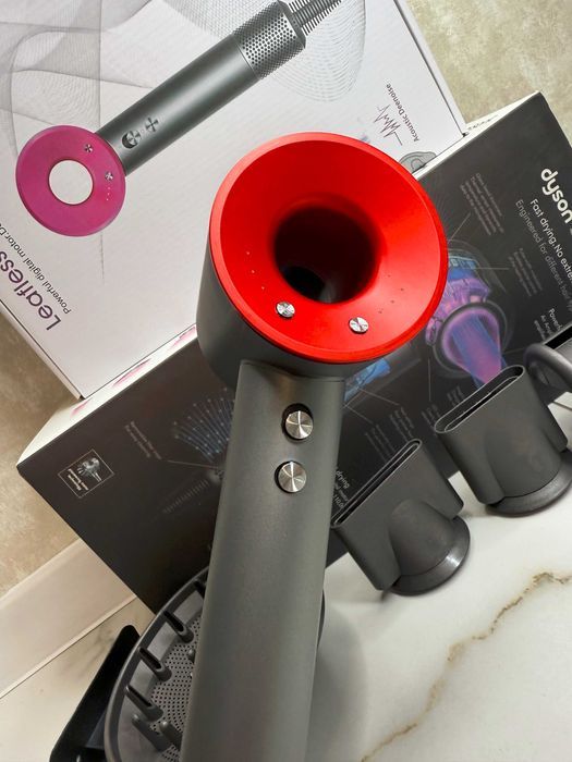 Розпродаж! Super Hair Dryer 5 насадок червоний — стиль і потужність