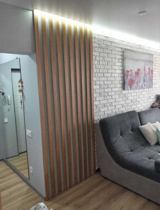 3Д ПЕРЕГОРОДКА з дерева у кімнату. Рейка акустична. Декор панель