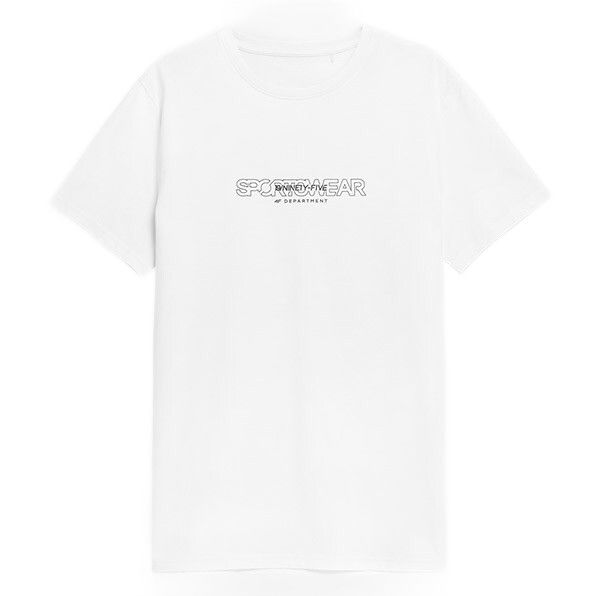 4F T-shirt męski Sportswear biały 100% bawełna XXL