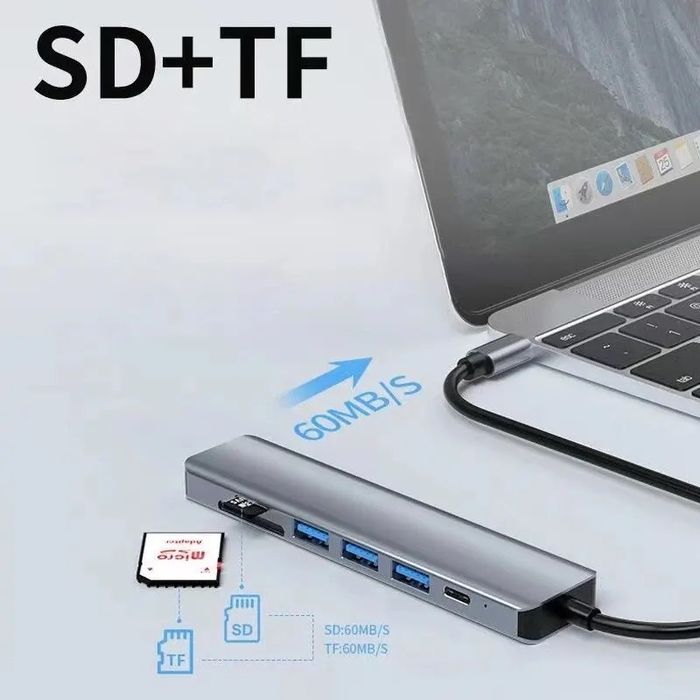 USB-C  HUB ADAPTER 7-w-1 ( HDMI 4K, USB 3.0, 2x USB 2.0)
