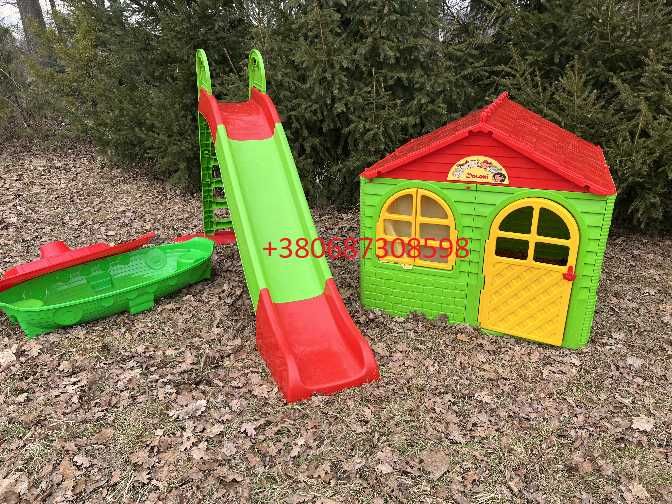 Дитячий майданчик Doloni Ігровий комплекс Будинок Гірка Пісочниця Стіл