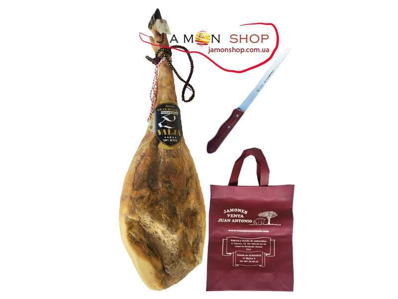 Хамон серрано 100% Дюрок, 8,2+кг, 18-20 міс. витримки, чорне копито