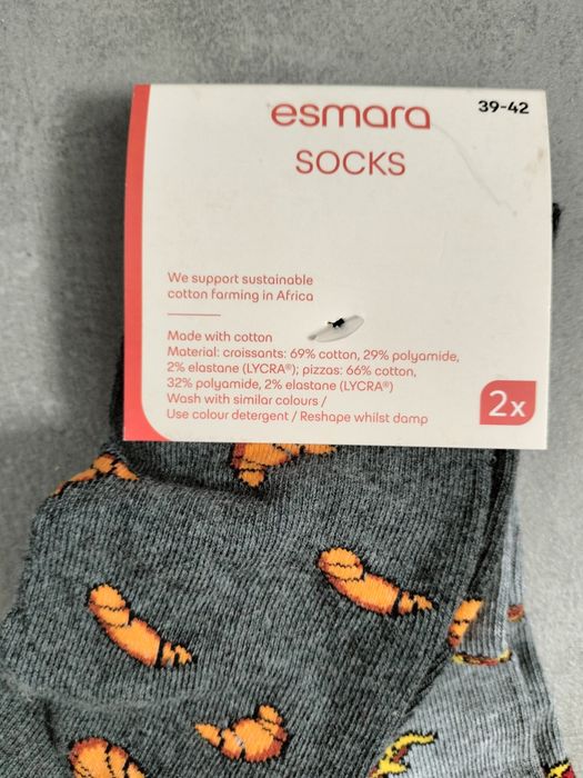 Zestaw 2 par bawełnianych skarpetek  Esmara, rozm. 39-42