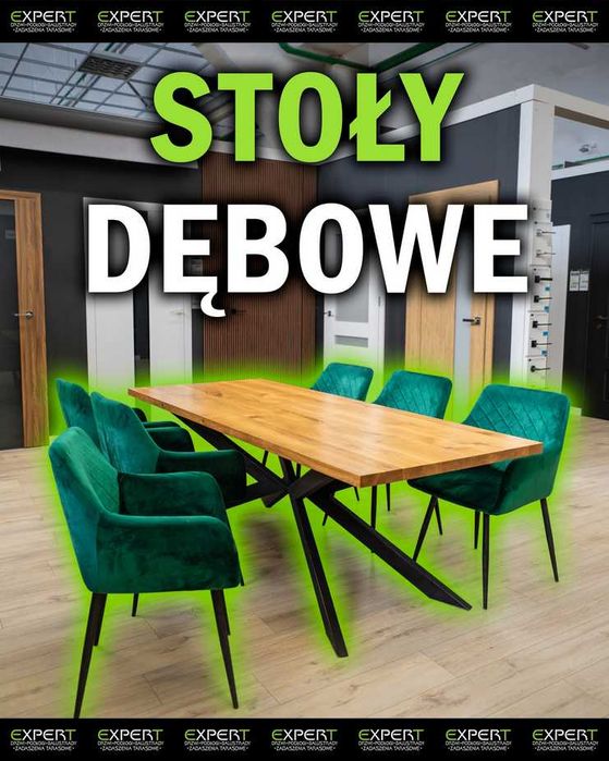 Stół dębowy rozkładany LOFT Skandynawski lite drewno