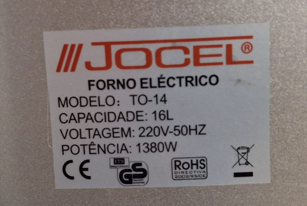 Mini Forno Elétrico Jocel TO-14 (Novo na Caixa)
