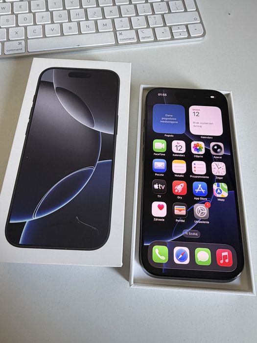 Bateria 100%  iPhone 16 Pro 256gb Black Titanium Stan Idealny