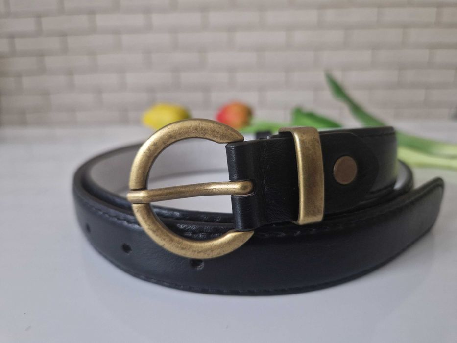 Czarny klasyczny pasek 100 cm casualowy modny damski do spodni