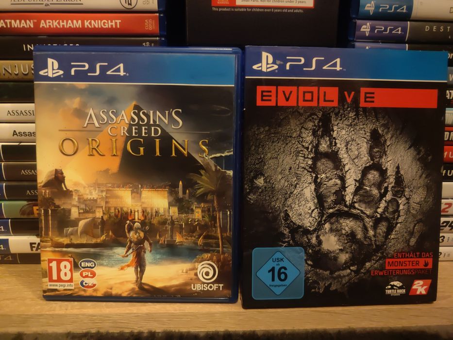 Zestaw. Assasin Creed Orgins i Evolve. Ps4 Playstation4
