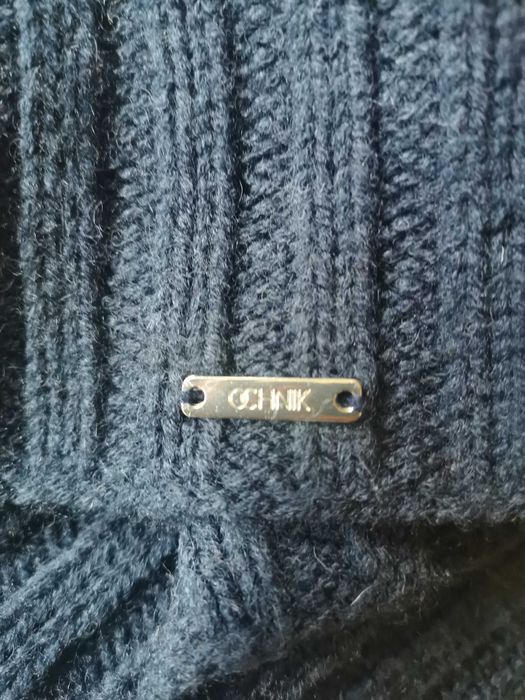 Granatowy komin Ochnik 50% wełny