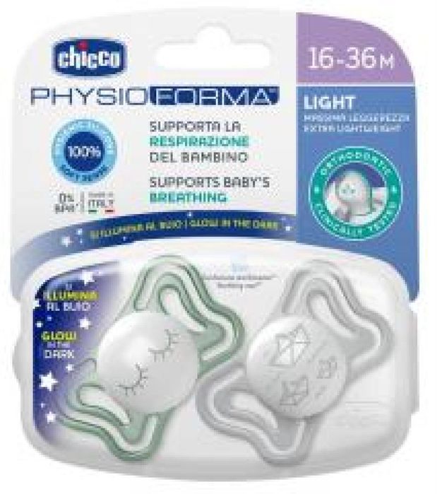 Smoczek uspokajając light silikon lumi 2szt 16-36m Chicco oprawa: