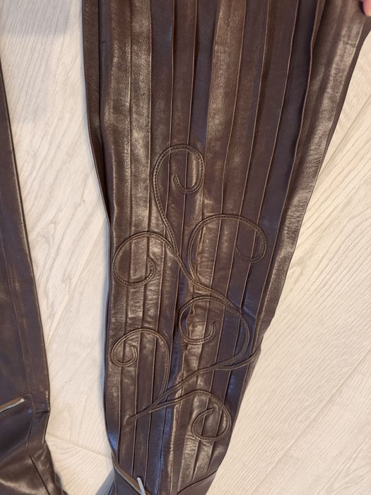 Шкіряні дизайнерські штани, р. 34