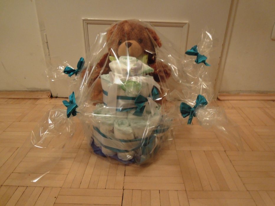 tort z pampersów, chrzciny, pępkowe, baby shower, roczek Tarnów