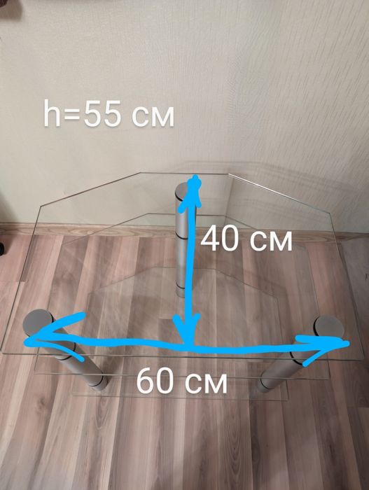 Продам стеклянную полку под телевизор