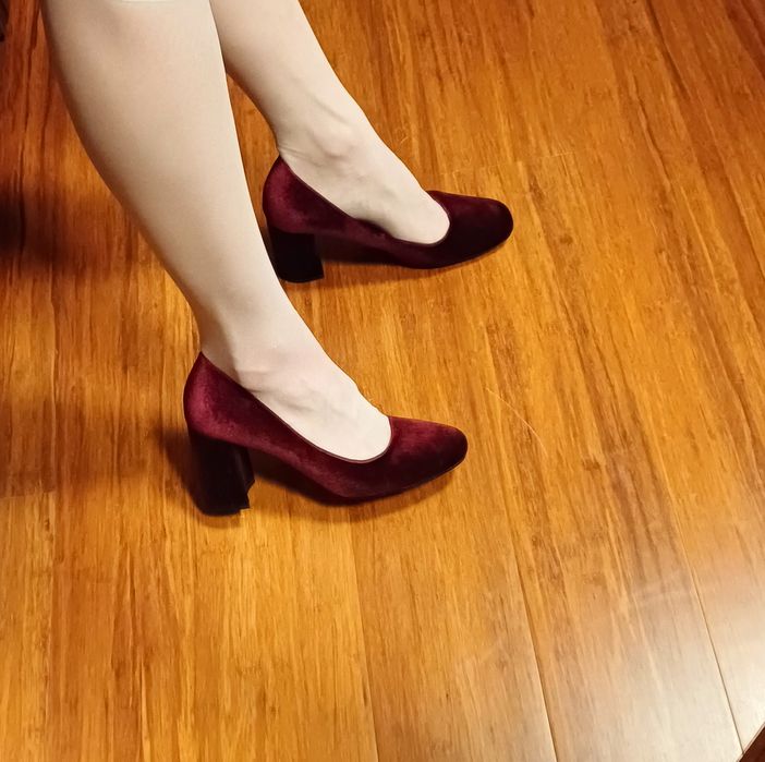 Bordowe czółenka Prima Moda 37