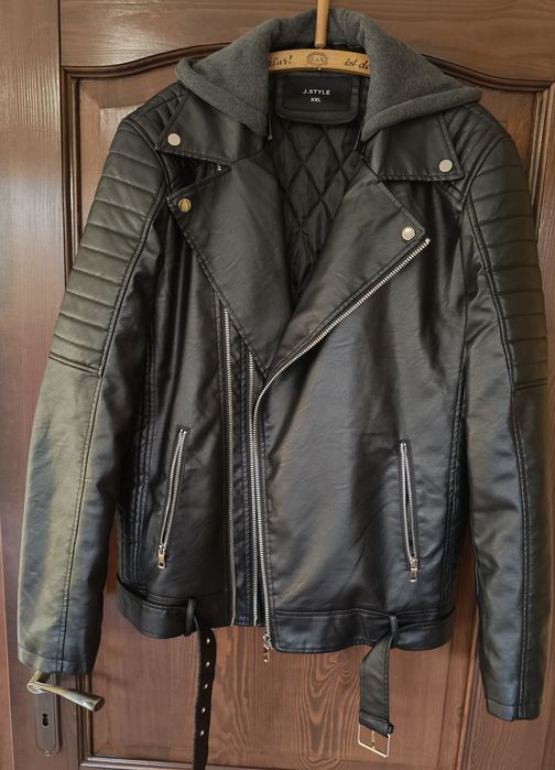 Nowa kurtka skórzana firmy"J.Style"+ skórzana czapka.