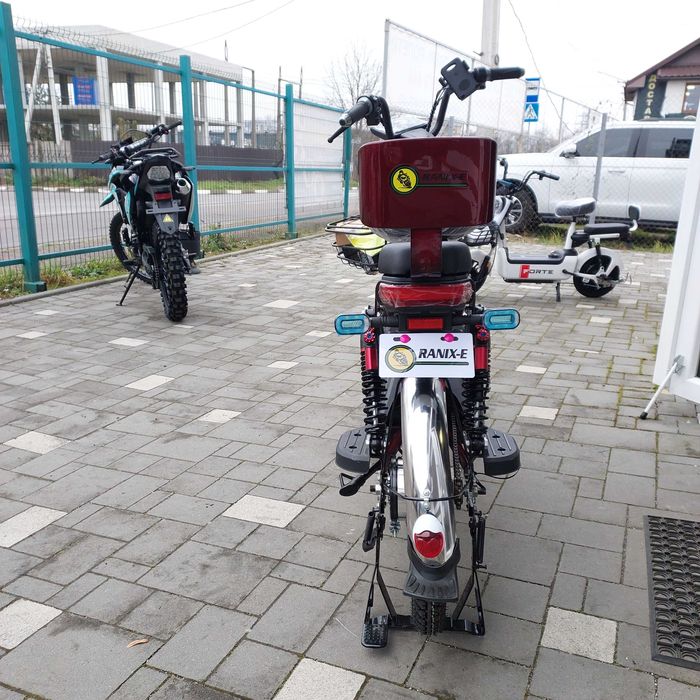 Велоскутер акумуляторний 500 ВТ, темно вишневий, великі колеса