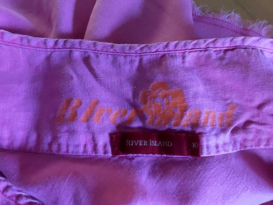 River Island spódnica lniana letnia przewiewna mini  asymetryczna