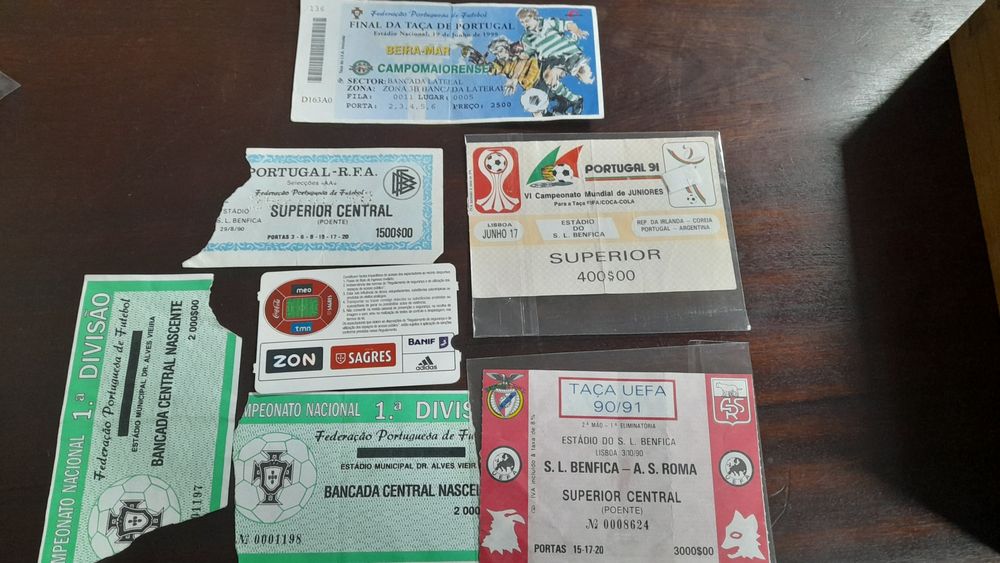 Bilhetes Antigos Futebol