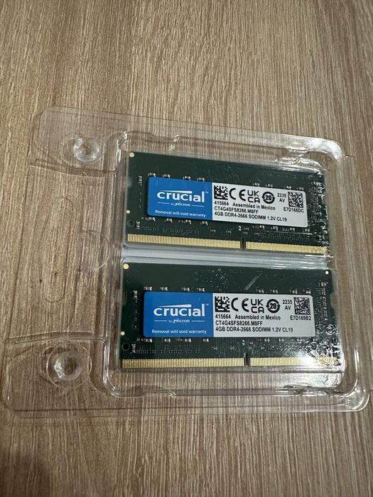 Crucial DDR4 - 2666 Sodimm оперативна памʼять для ноутбука 8gb(2x4gb)