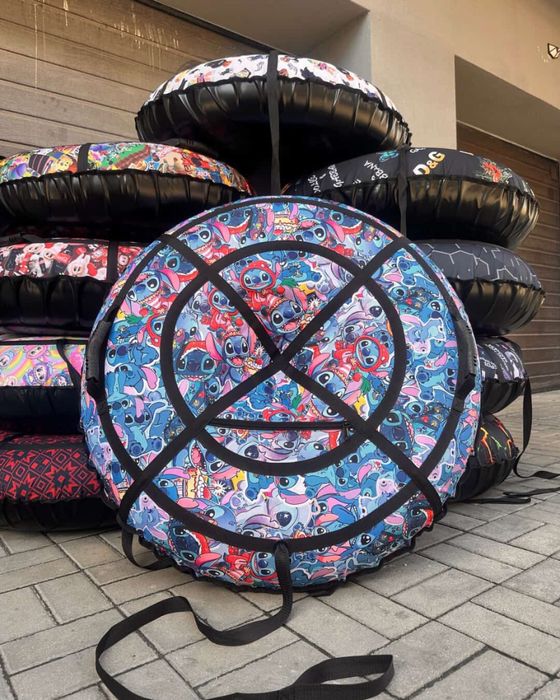 Тюбінг тюба міцна з камерою, слизьке дно, плюшка, ватрушка,