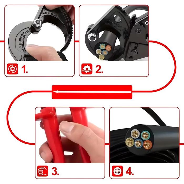 Nożyce Do Kabli Przewodów Zapadkowe Obcinak Przecinak Obcinaczki 240mm