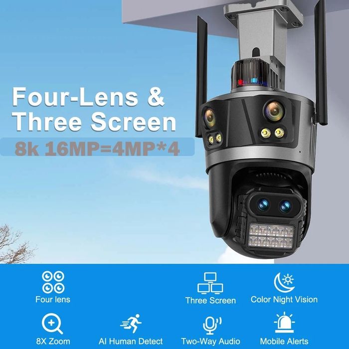 Камера IP PTZ 16mp zoom 8 відеонагляд ICSee