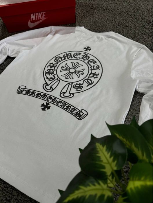 Лонгслів Chrome Hearts / Білий Лонгслів Хром Хартс / Лонгслив Хром