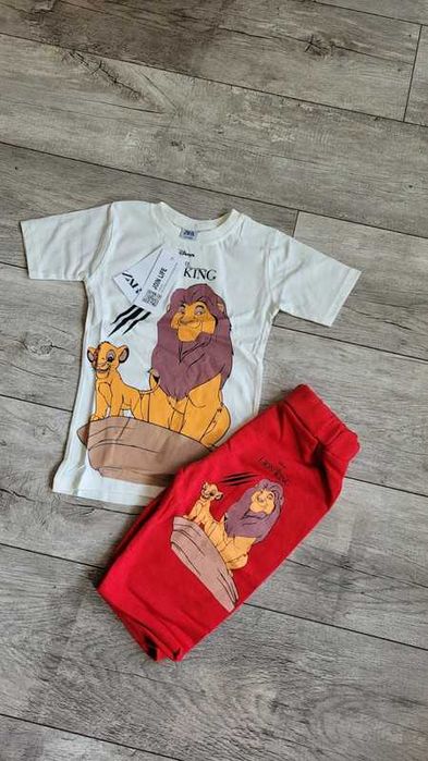 ZARA bawełniany komplet Król Lew 7-8 lat nowy