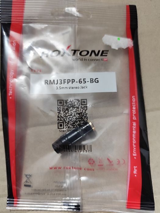 Roxtone Gniazdo Mini Jack 3.5mm Na Kabel RMJ3FPP-65-BG