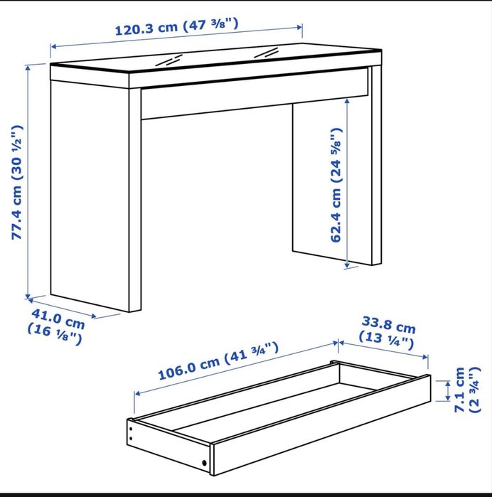 Toaletka biała MALM IKEA