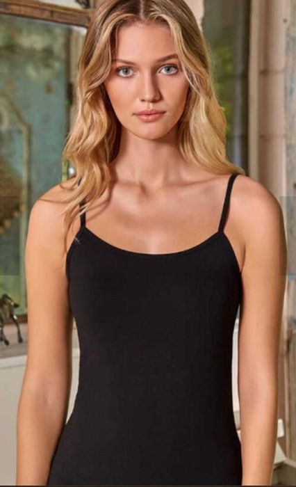 Майка S/M/L/XL Біла/чорна Вузька бретелька Berrak Туреччина