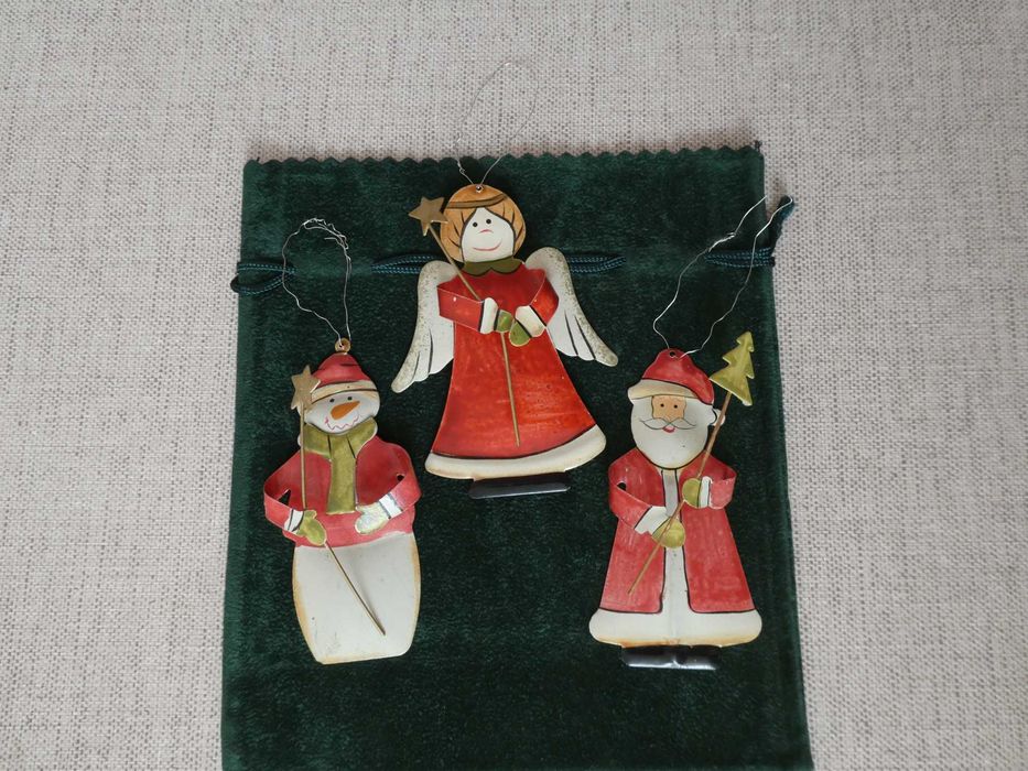 Conjunto de Pai Natal, Anjo e Boneco de Neve