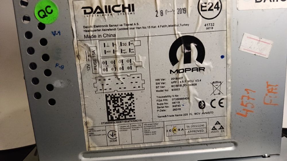 Rádio / auto-rádio FIAT Qubo (225_)
