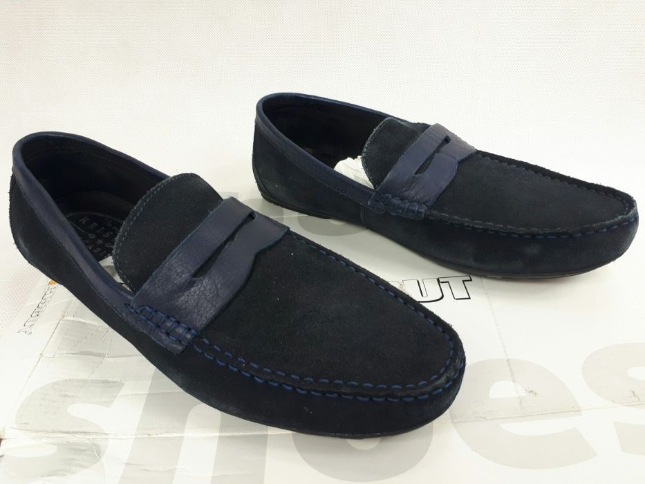 Mokasyny KRISBUT 4923-3-9 GRANAT eu43 pantofle buty meskie obuwie