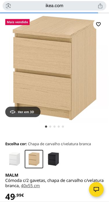 Cómoda c/2 gavetas IKEA