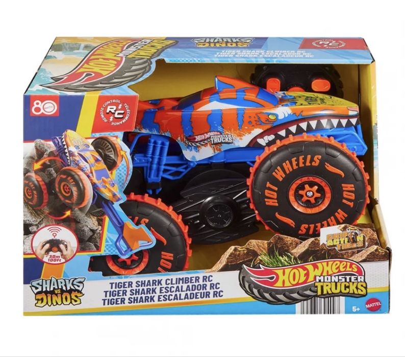 Монстер трак Hot Wheels Monster Trucks Tiger Shark  1:15 на радиоуправ