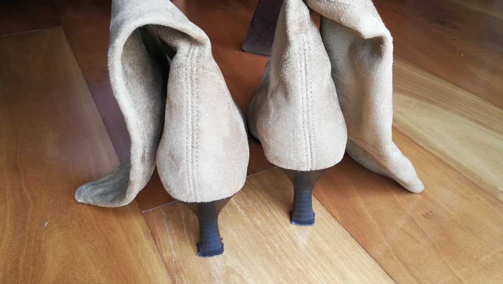 Botas Camel Pele camurça/nobuck + Botins Preto n 37