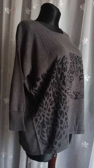 Succo j.Nowa Oversize Pantera tunika szara czarna bluzka sweter M L XL