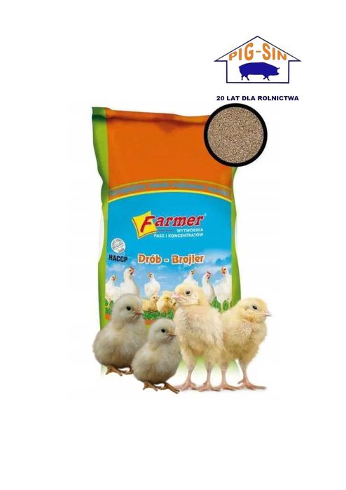 Pasza Kurczak Brojler od 14 do 36 dnia z witaminami, worek 25 kg