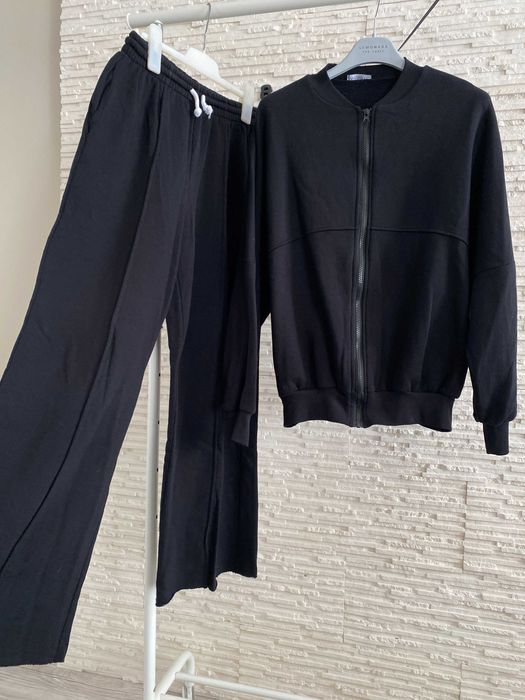 Wassyl dres set szerokie spodnie kant + bomber bluza
