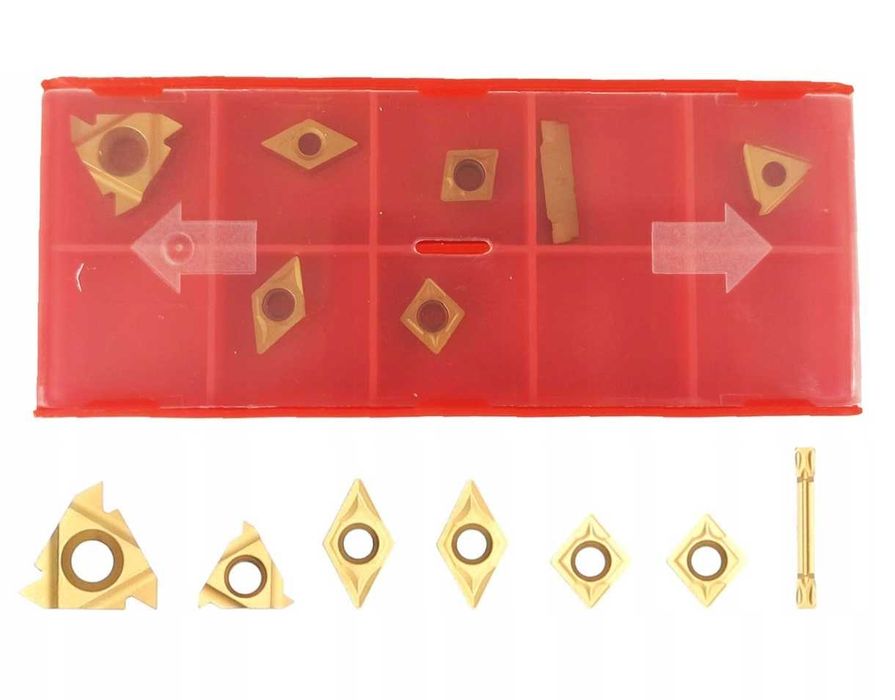 cnc Profesjonalne 7 Noży Tokarskie Zmienne Oprawki Płytki C6 TiN