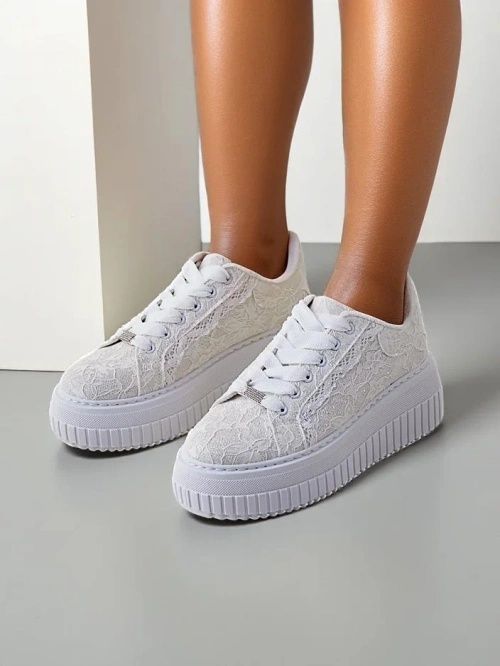 2 KOLORY 36 37 38 sneakersy 39 40 41 na platformie z koronką koronkowe