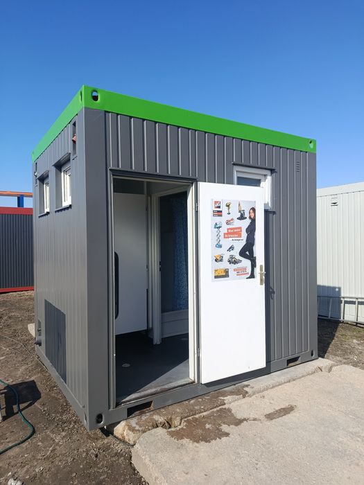 Kontener sanitarny 10' 3m połówka prysznic WC umywalki pisuar socjalny biurowy pawilon