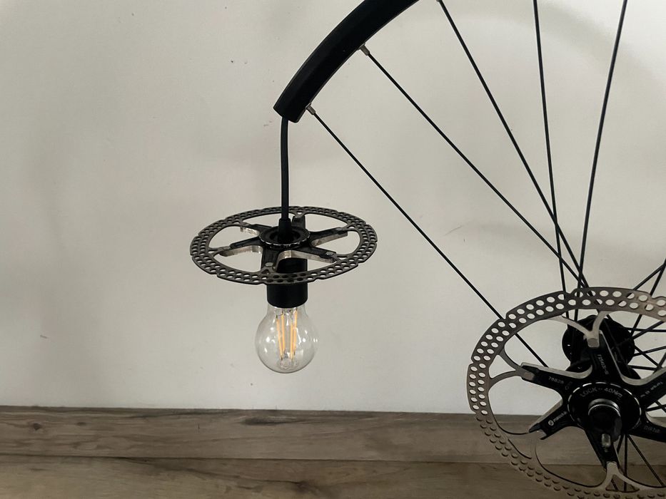 Lampa loft, industrial, rustykalna - koło rowerowe - rękodzieło